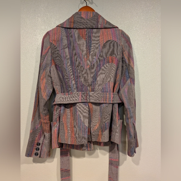 Cidra by Anthropologie woven belted multi colored jacket size 8 - Picture 6 of 6